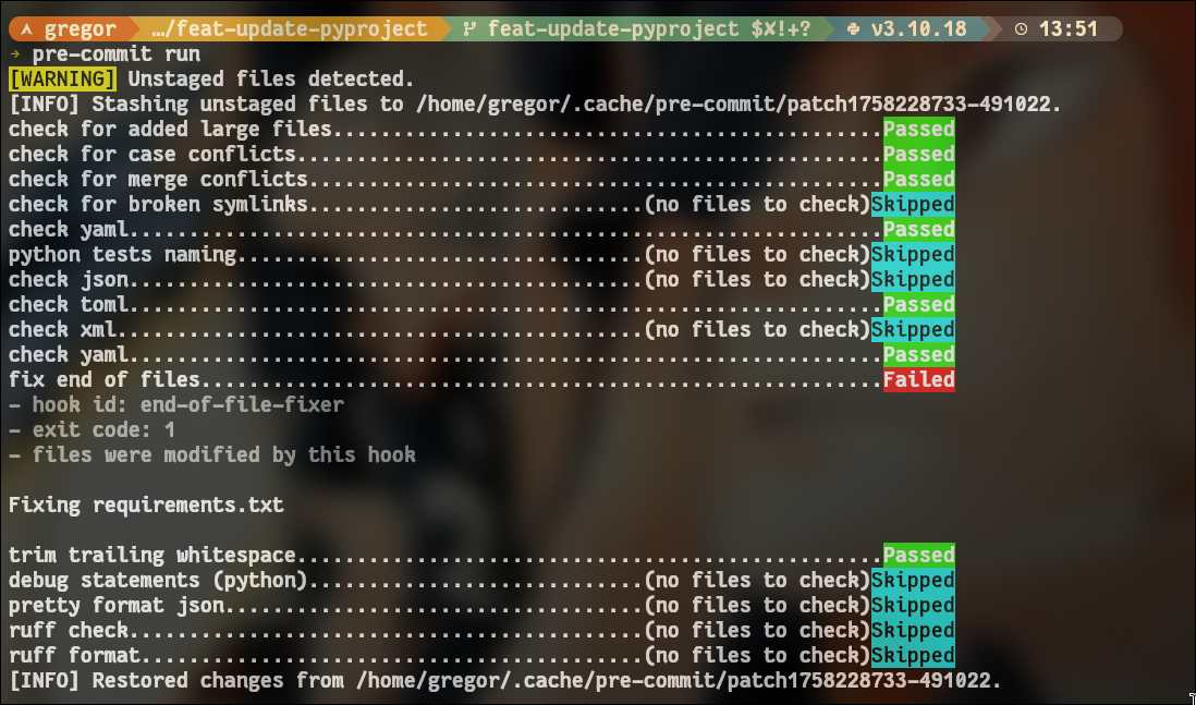 pre-commit example