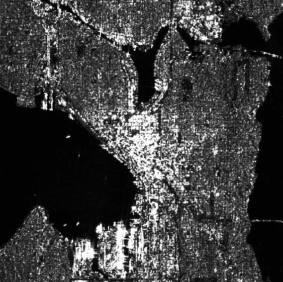 A Sentinel-1 image of Seattle from July 2025.
